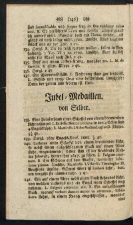 Jubel-Medaillen von Silber.