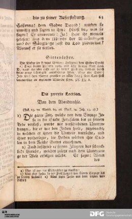 Die zweyte Lection.