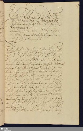 Kurtze Verzeichnüs wie die Siebende Familia der Burggraffen zu Nürnberg zu der Chur- und Marck Brandenburg gekommen