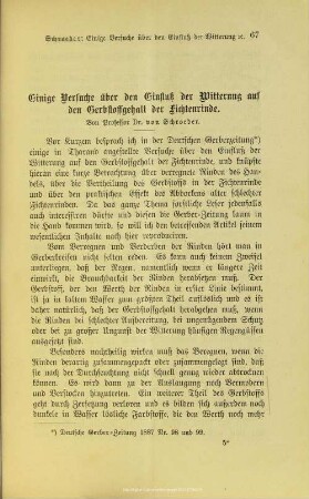 I.6. Einige Versuche über den Einfluß der Witterung auf den Gerbstoffgehalt der Fichtenrinde.