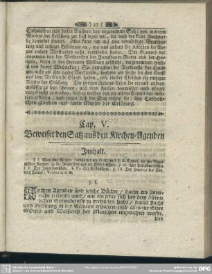 Cap. V. Beweiset den Satz aus den Kirchen-Agenden