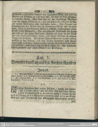 Cap. V. Beweiset den Satz aus den Kirchen-Agenden