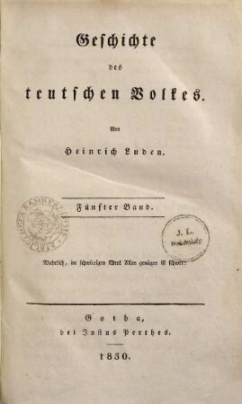 Geschichte des teutschen Volkes, 5