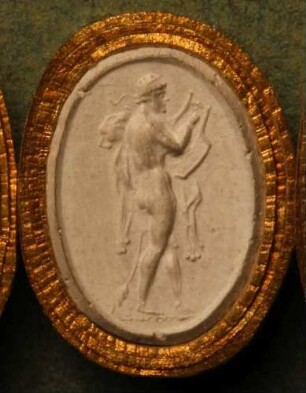 Herkules, auf der Leier spielend (Herkules Musagetes) (Daktyliothek, Erstes Mythologisches Tausend)
