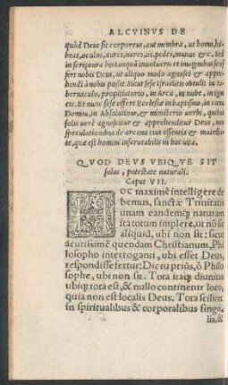 Quod Deus Ubique Sit solus, potestate naturali. Caput VII.