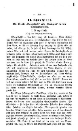 Die Urteile "Mangelhaft" und "Genügend" in den Schülerzeugnissen : Sprechsaal