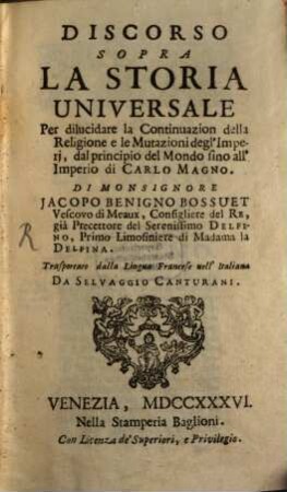 Discorso sopra la storia universale