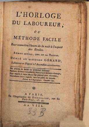 Horloge du Laboureur