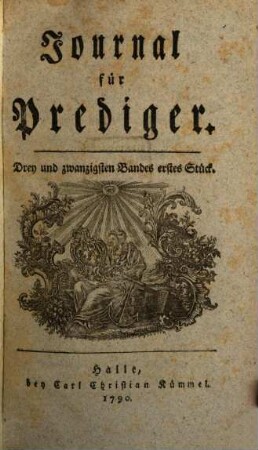 Journal für Prediger. 23. 1790