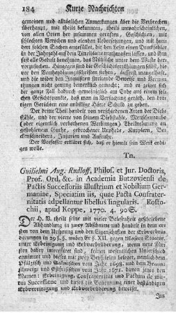 De pactis successoris illustrium et nobilium Germaniae, speciatim iis, quae pacta confraternitatis adpellantur.