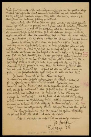 Brief von Jacob Grimm an Karl Goedeke