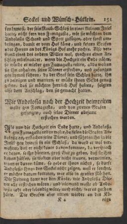 Wie Andolosia nach der Hochzeit heimreiten wolte gen Famagusta, und von zweyen Grafen gefangen ... worden.