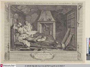 The Idle 'Prentice return'd from Sea, & in a Garret with a common Prostitute.