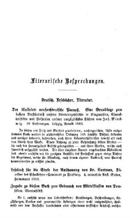 Literarische Besprechungen