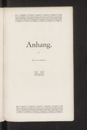 Anhang. Mit 4 Textbildern.