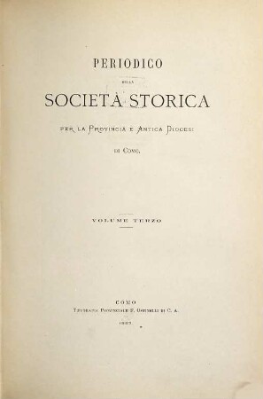 Periodico della Società Storica della Provincia e Antica Diocesi di Como. 3. 1883