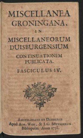 Fasciculus IV.