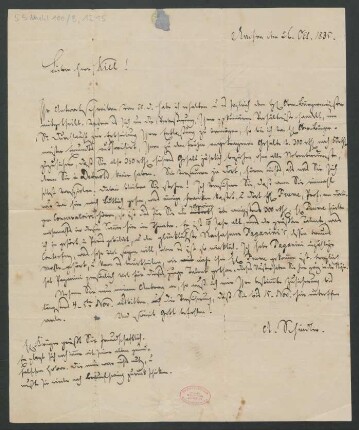 Brief an August Kiel : 26.10.1835