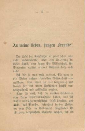 An meine lieben, jungen Freunde!