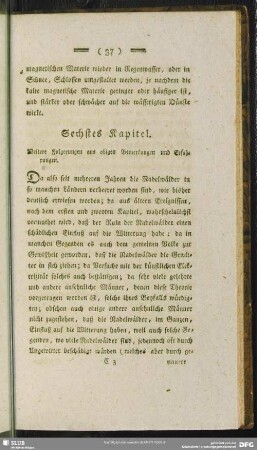 Sechstes Kapitel. Weitere Folgerungen aus obigen Bemerkungen und Erfahrungen