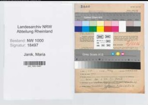 Entnazifizierung Maria Janik, geb. 17.09.1907 (Lehrerin)