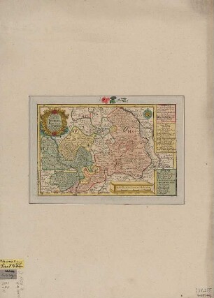 Karte der Gegend um Sorau, Forst, Pförten und Triebel im heutigen Polen, ca. 1:180 000, Kupferstich, vor 1750 : Die Herrschafften Sorau, Triebel, Forsta und Pfoerten / Verfertiget von Joh. Georg Schreibern. - [Ca. 1:180 000]. - Leipzig , [vor 1750]. - 1 Kt. : Kupferst. ; 24 x 16 cm