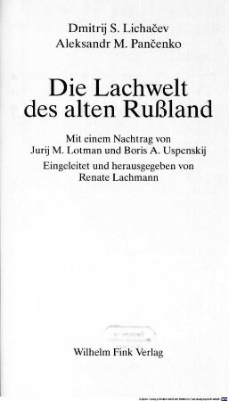 Die Lachwelt des alten Russland
