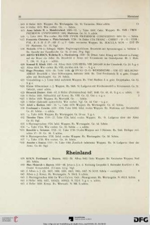 Rheinland (Nr. 639-767)