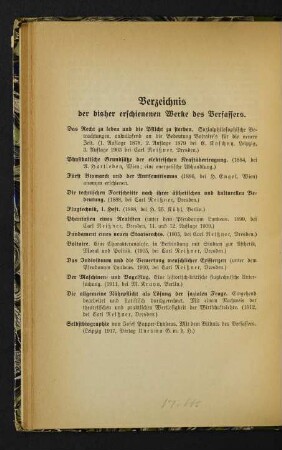 Titelverzeichnis des Verfassers