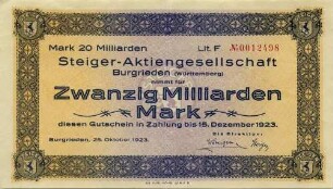Gutschein - 20 Milliarden Mark