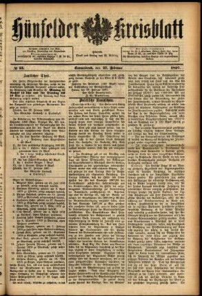 Ausgabe vom Samstag, den 27. Februar 1897.