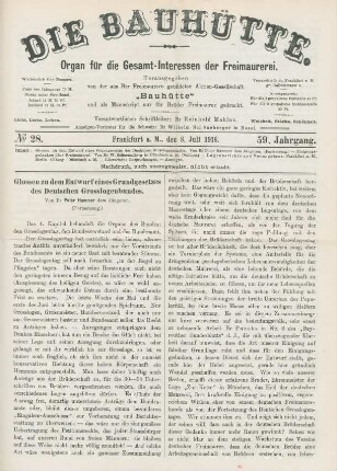 No. 28. Frankfurt a.M., den 8. Juli 1917. 60. Jahrgang.