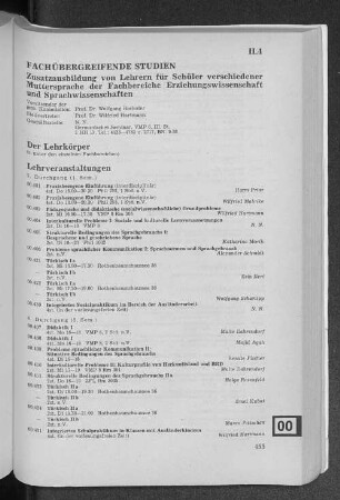 II.4 Fachübergreifende Studien