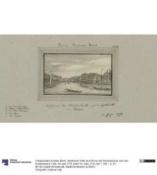 Berlin. Strahlower Virtel. Ansicht von der Waisenbrükke nach der Inselbrükke in Cölln. Im Jahr 1778
