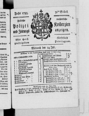 30tes Stück., Ausgabe vom 24. Juli 1793
