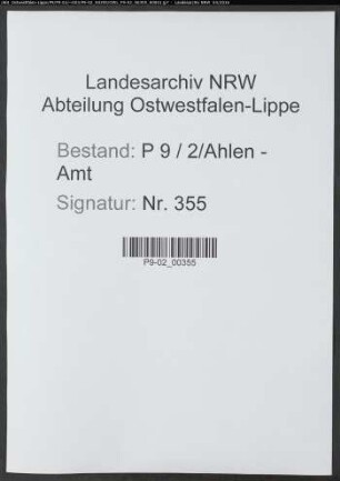 Sterberegister Standesamt Ahlen-Amt