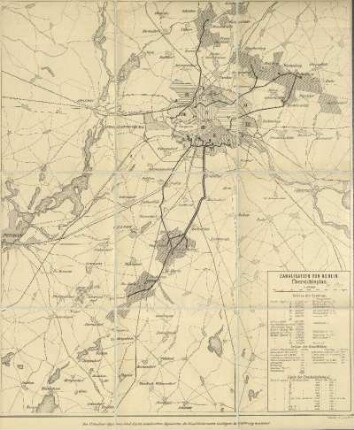Canalisation von Berlin : Übersichtsplan