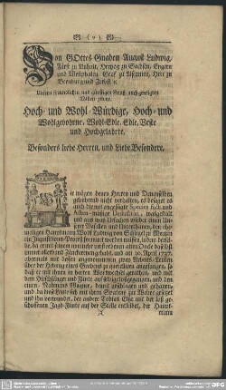 [An E. Hochlöbliche, Hochansehnliche Reichs-Versammlung]