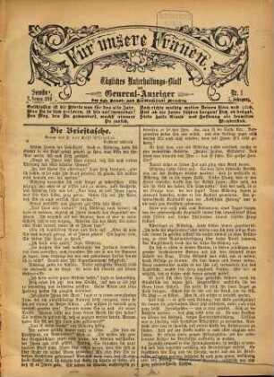 Für unsere Frauen. 1898 = Jg. 7, 1 - 6