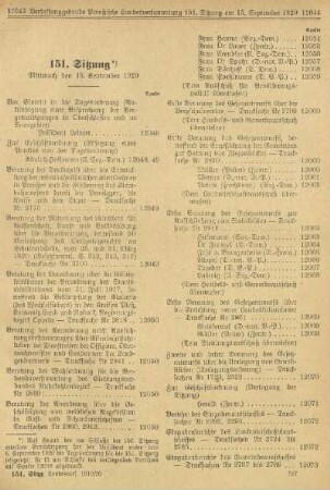 151. Sitzung. Mittwoch den 15. September 1920