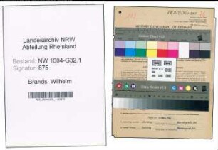 Entnazifizierung Wilhelm Brands , geb. 07.09.1895 (Werkmeister)