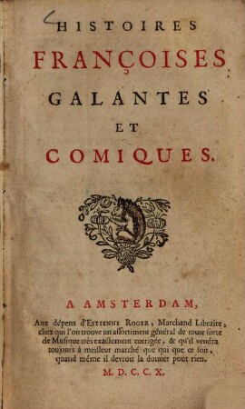 Histoires Françoises galantes et comiques