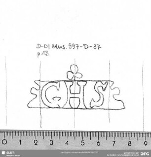 W-Dl-007 Wappen Kursachsen in Kartusche + "Dresden" / "GHS"
