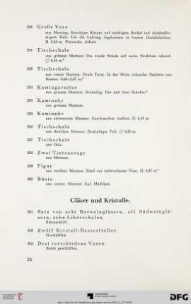 Gläser und Kristalle (Nr. 261-298)
