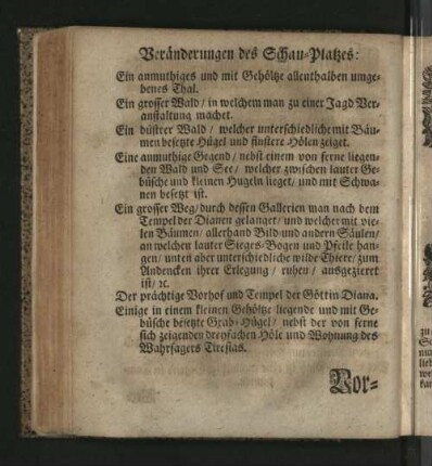 Veränderungen des Schau-Platzes: