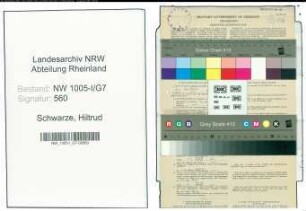 Entnazifizierung Hiltrud Schwarze , geb. 22.04.1920 (Postassistentin)