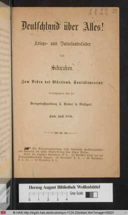 Deutschland über Alles! : Kriegs- und Vaterlandslieder aus Schwaben