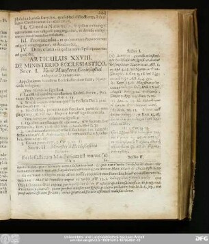 Articulus XXVIII. De Ministerio Ecclesiastico.