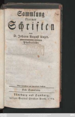 Sammlung 1: Physicalische