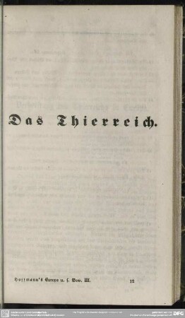 Das Thierreich
